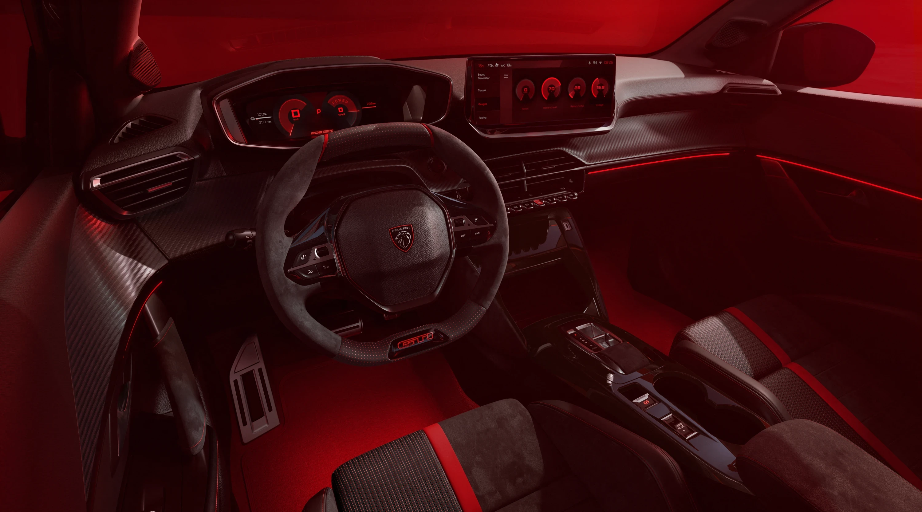 Peugeot E-208 GTi screens view