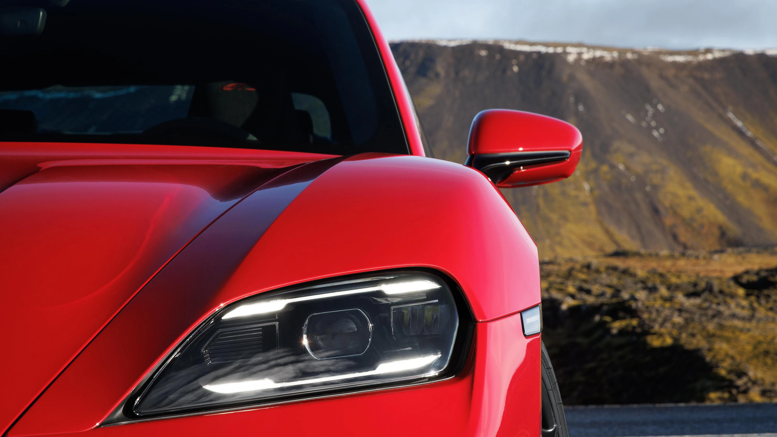 Porsche Taycan GTS headlights view