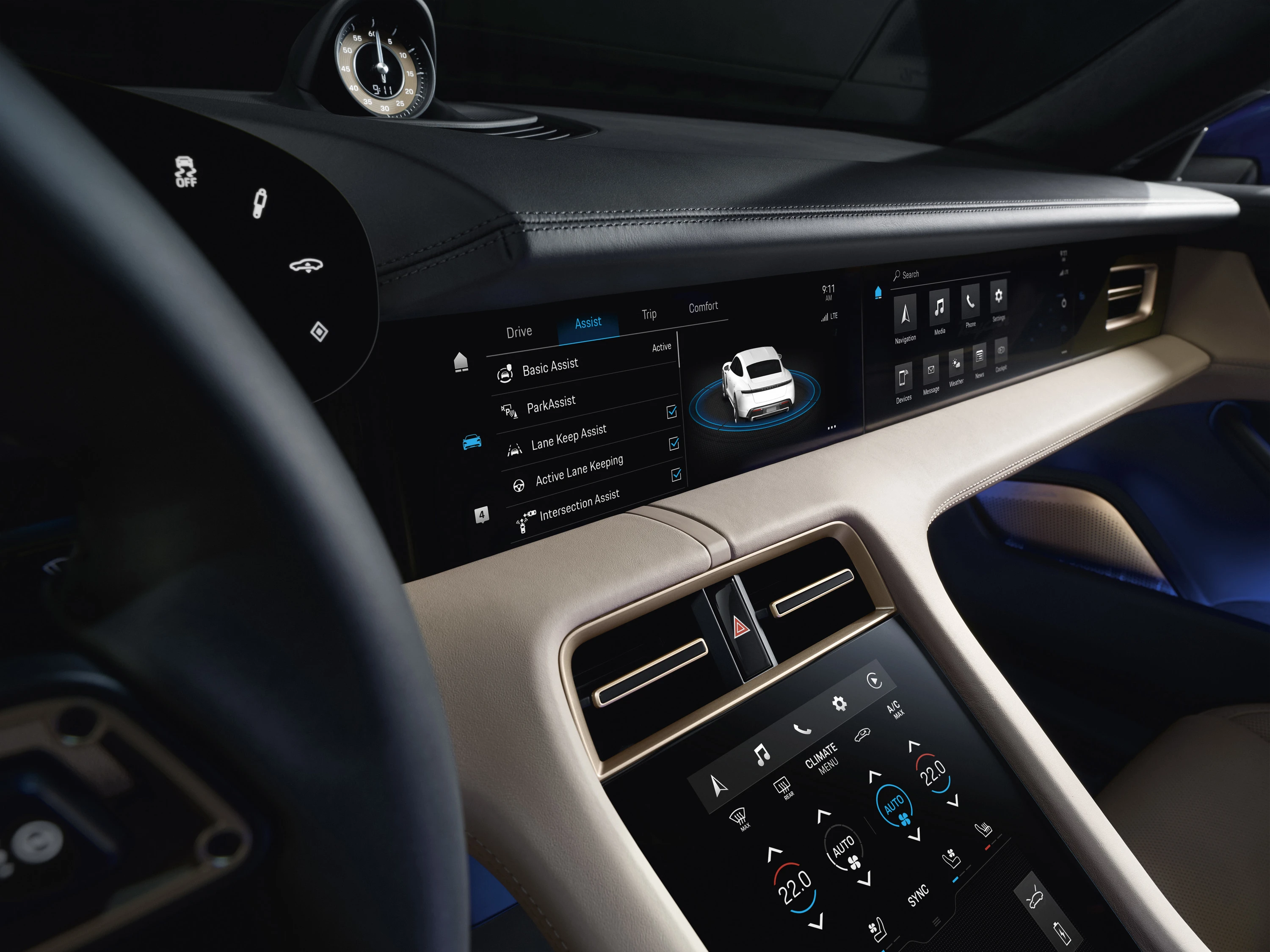 Porsche Taycan Turbo (GEN1) screens view