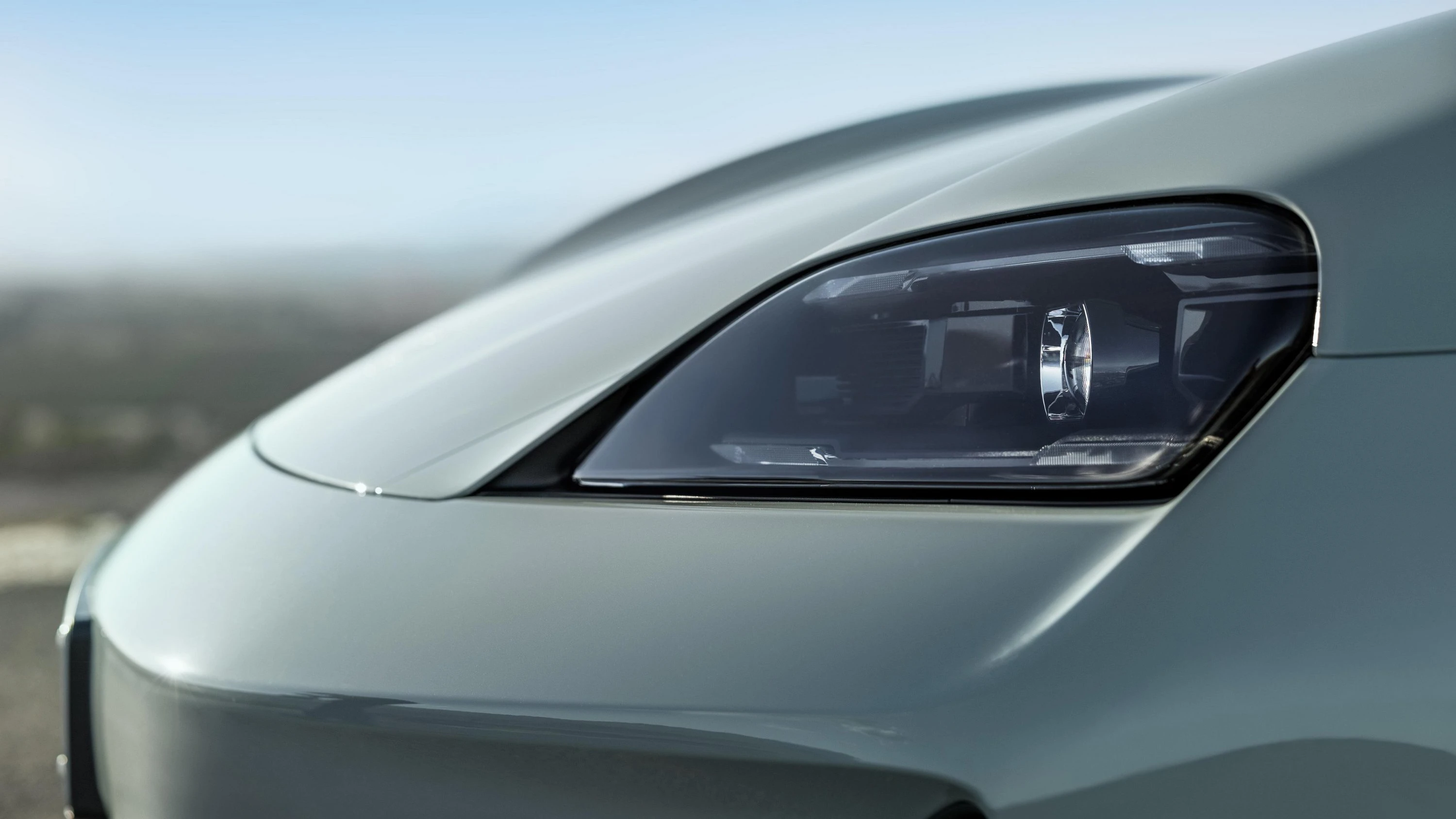 Porsche Taycan Turbo S headlights view