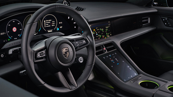 Porsche Taycan Turbo S Cross Turismo screens view