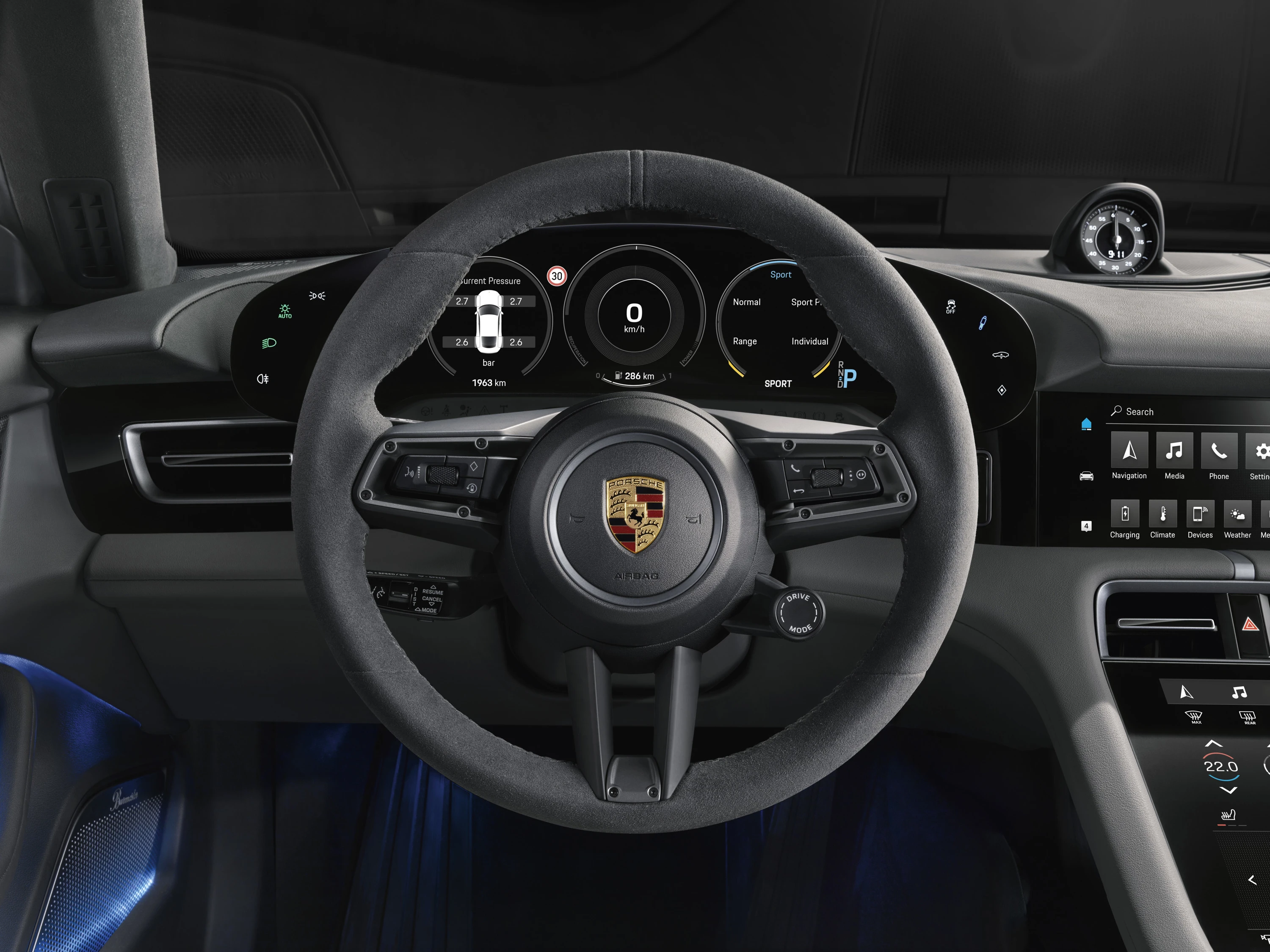 Porsche Taycan Turbo S (GEN1) screens view