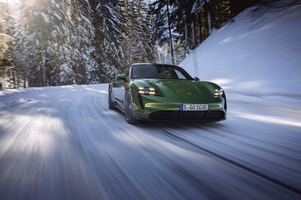 Porsche Taycan Turbo Sport Turismo headlights view