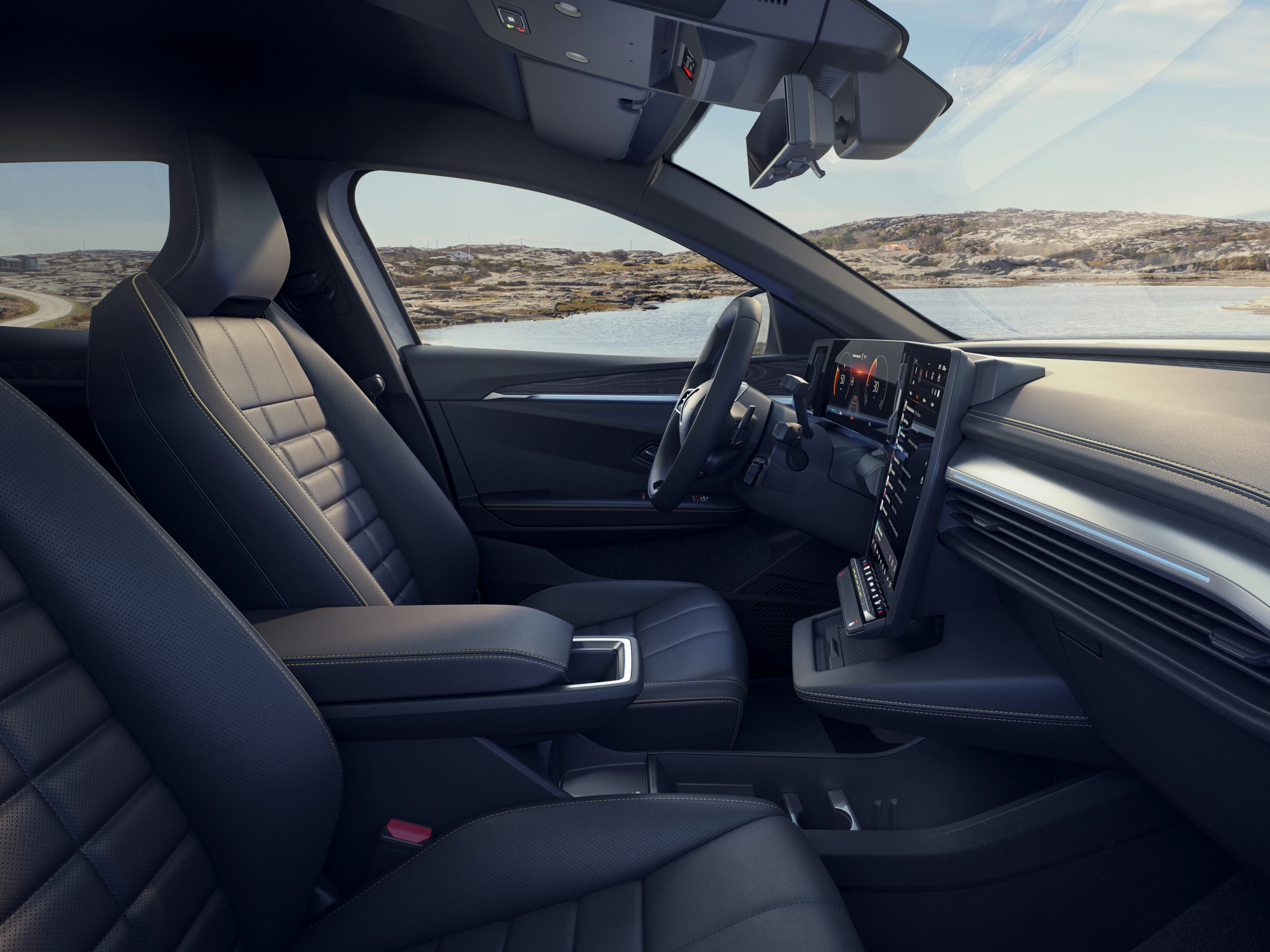 Renault Megane E-Tech Techno frontseats view