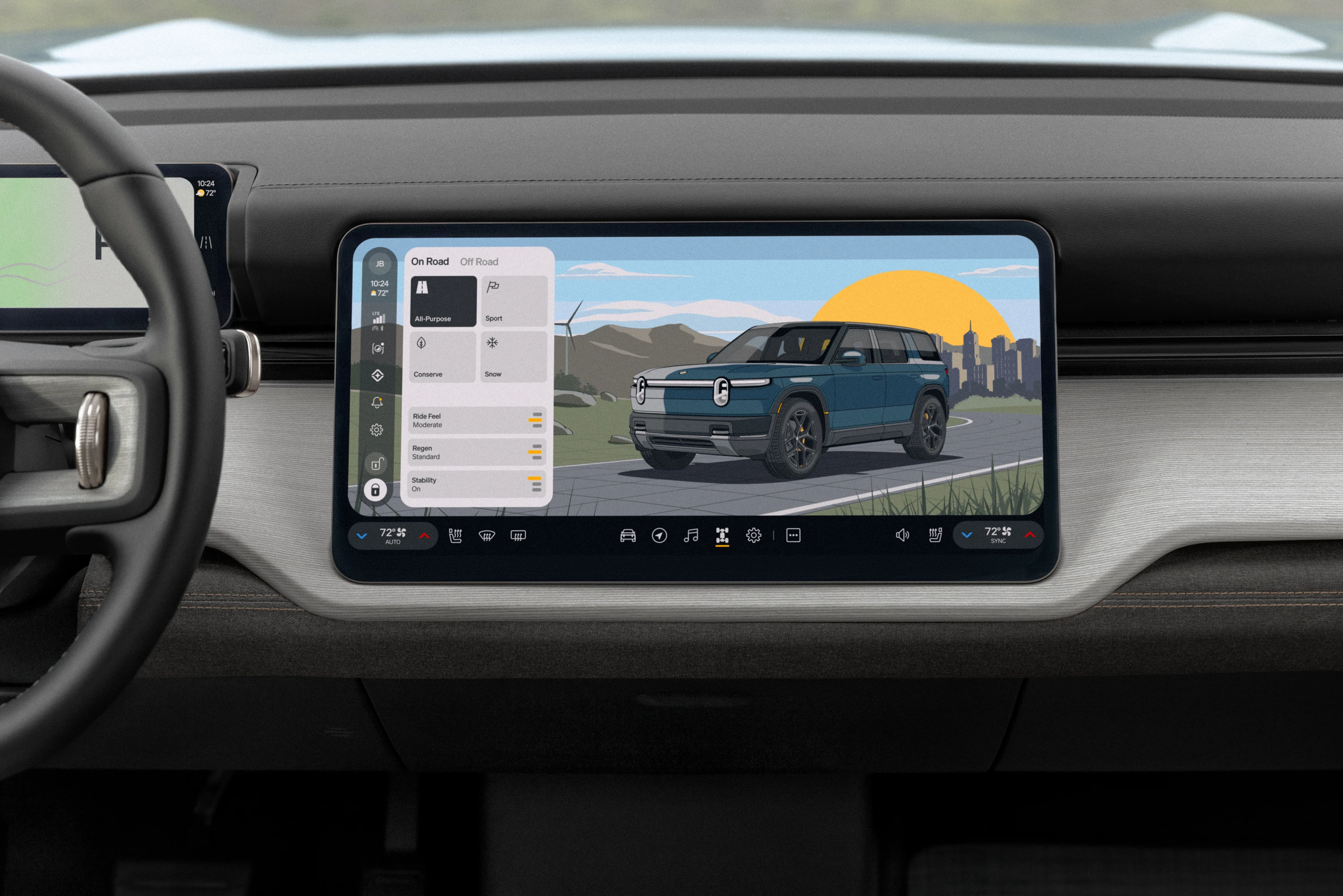 Rivian R2 Dual-Motor AWD screens view