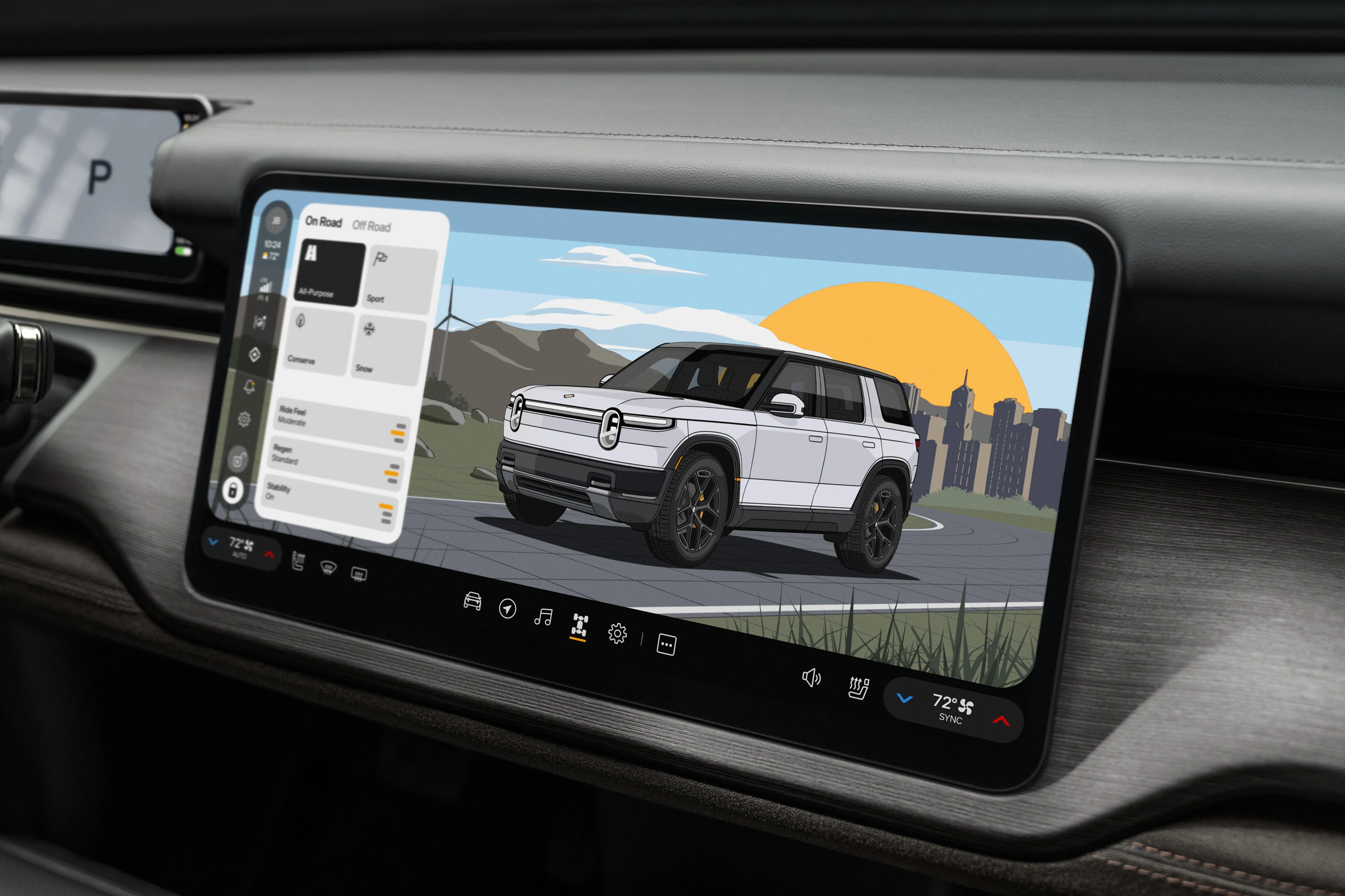 Rivian R2 Dual-Motor AWD Performance screens view