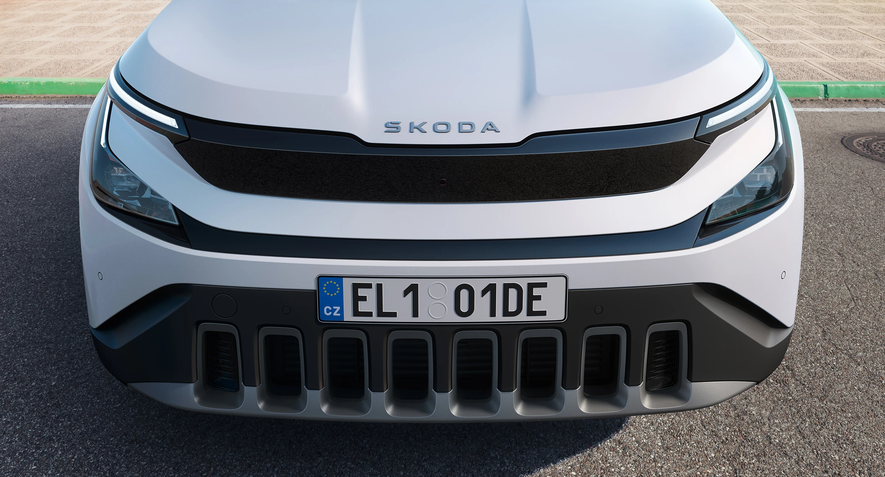 Skoda Epiq 55 headlights view
