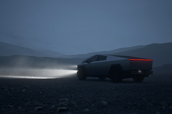 Tesla Cybertruck AWD headlights view
