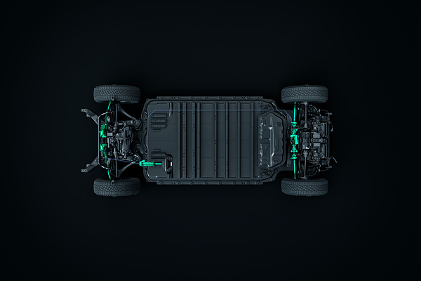 Tesla Cybertruck Cyberbeast drivetrain view