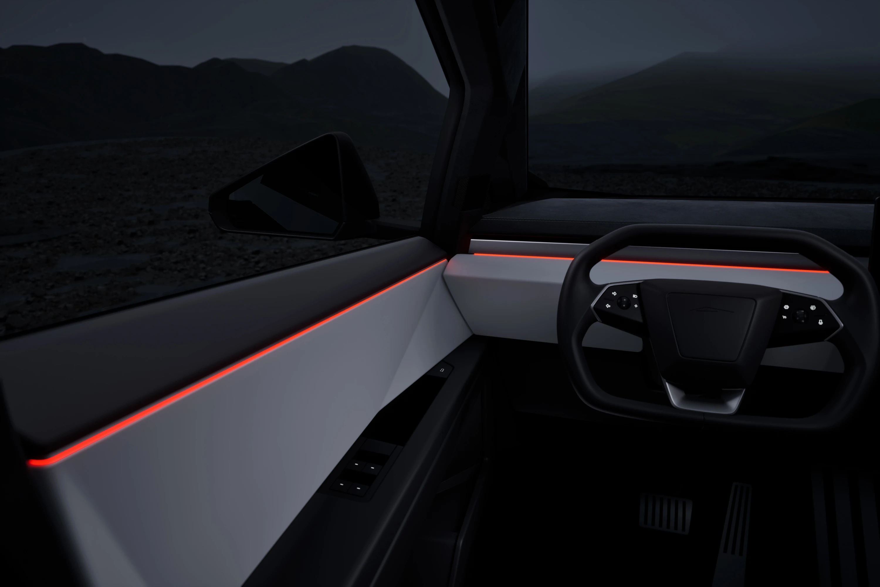 Tesla Cybertruck Cyberbeast interior view
