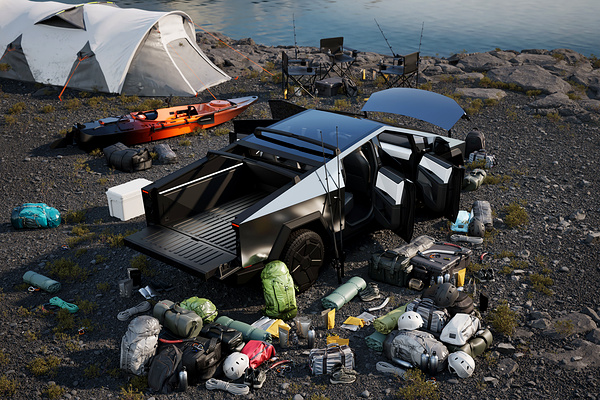 Tesla Cybertruck Cyberbeast trunk view