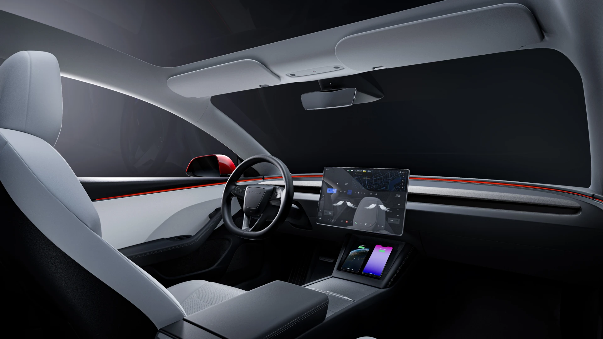Tesla Model 3 screens view