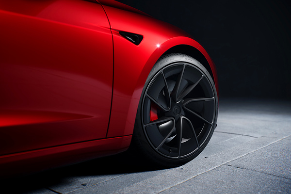 Tesla Model 3 Performance wheels view