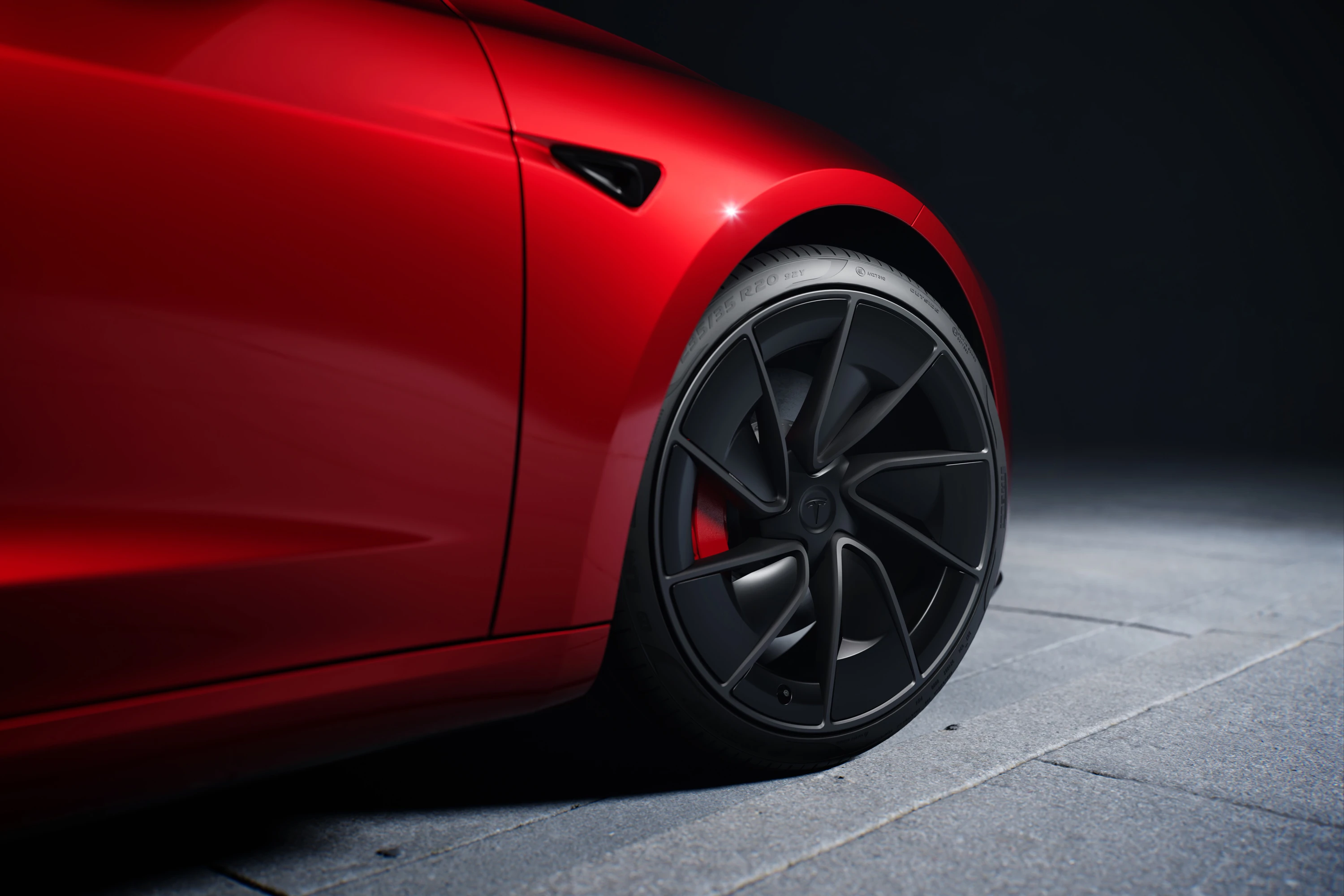 Tesla Model 3 Performance wheels view