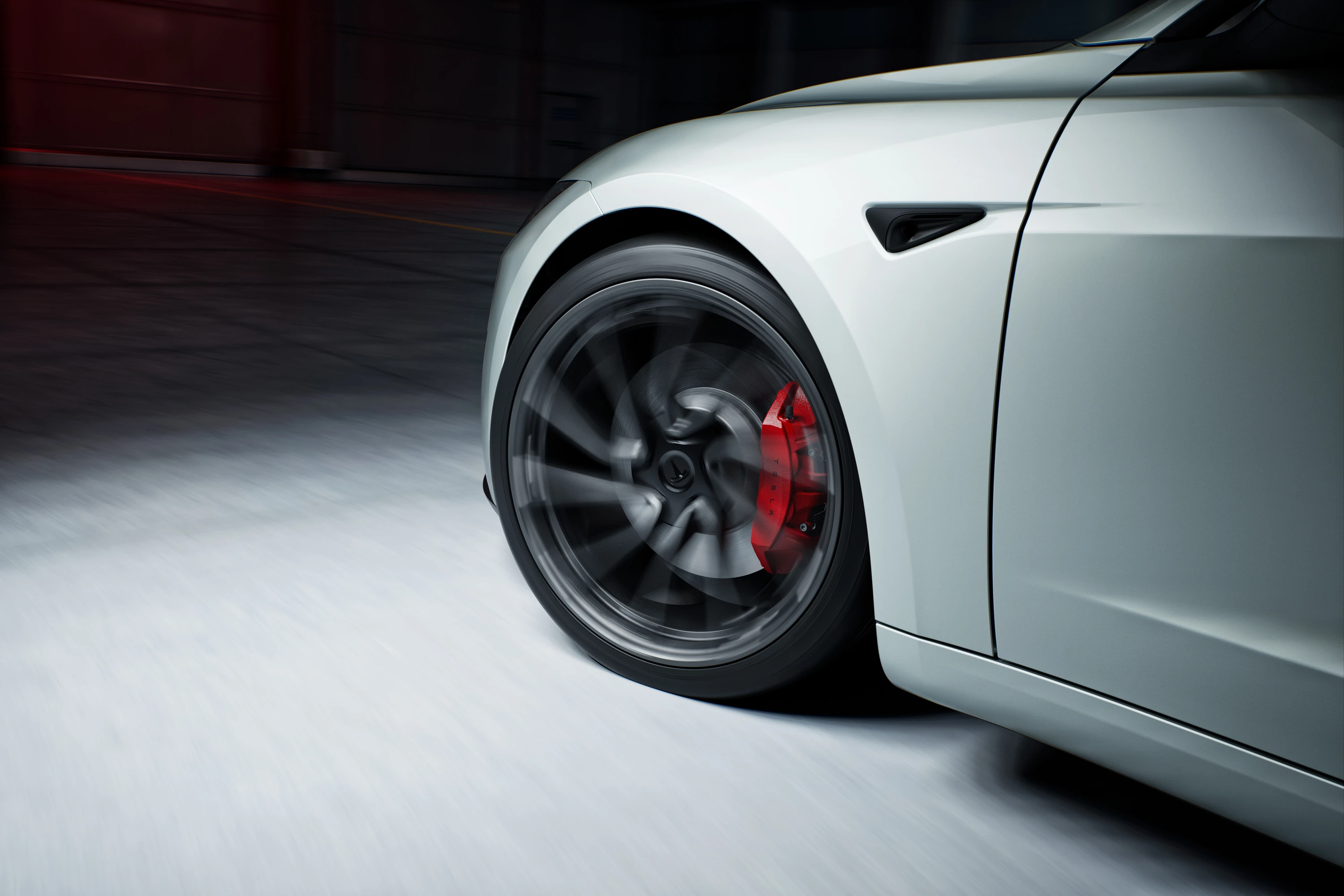 Tesla Model 3 Performance wheels view