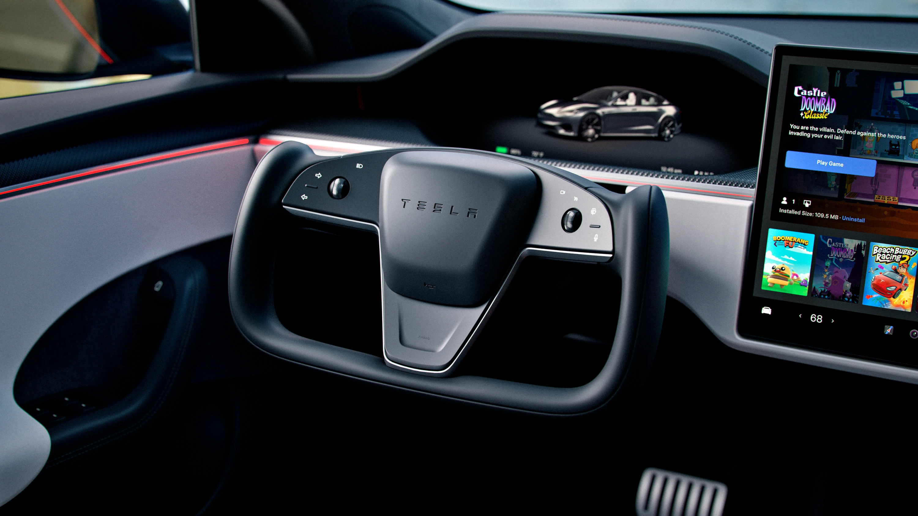 Tesla Model S AWD screens view