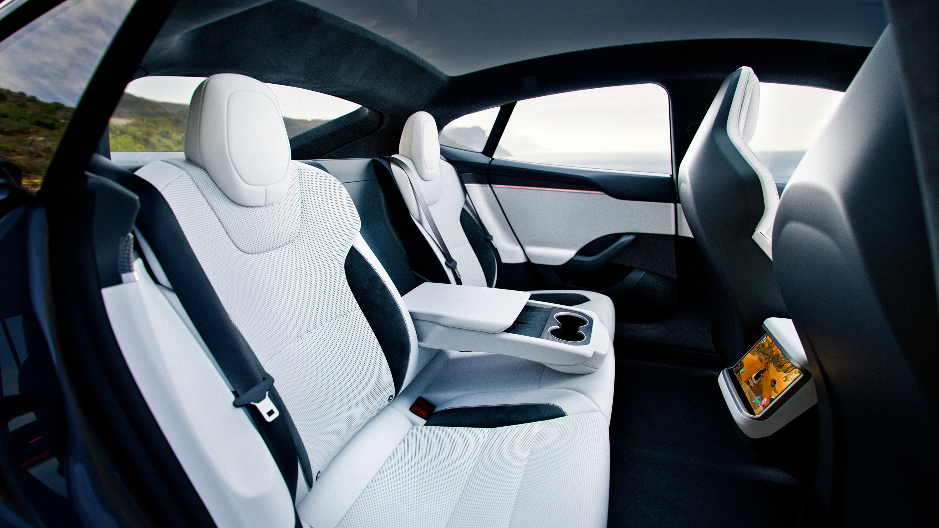 Tesla Model S Plaid secondrowseats view