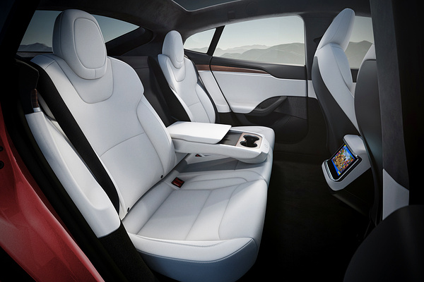 Tesla Model S Plaid secondrowseats view