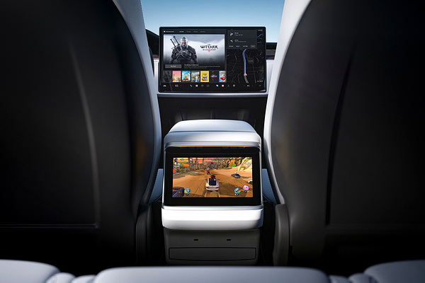 Tesla Model X rearseatentertainment view