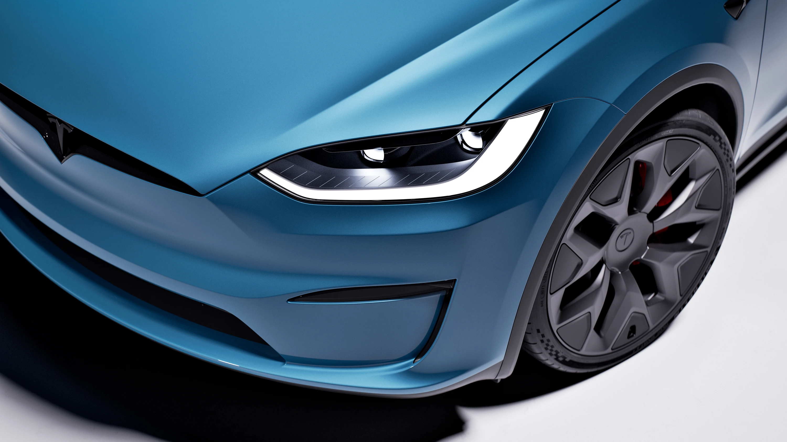 Tesla Model X AWD headlights view