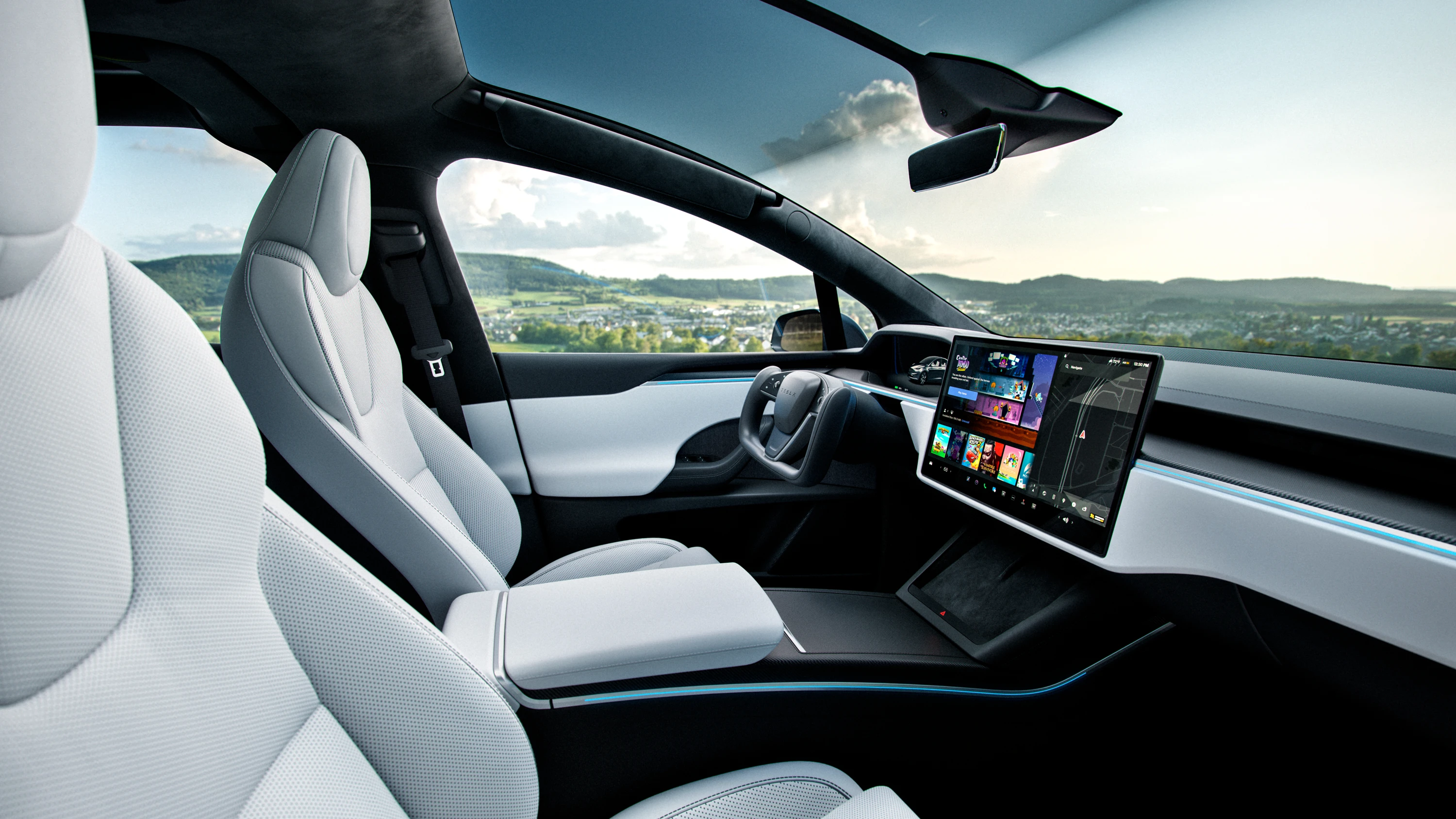 Tesla Model X AWD frontseats view