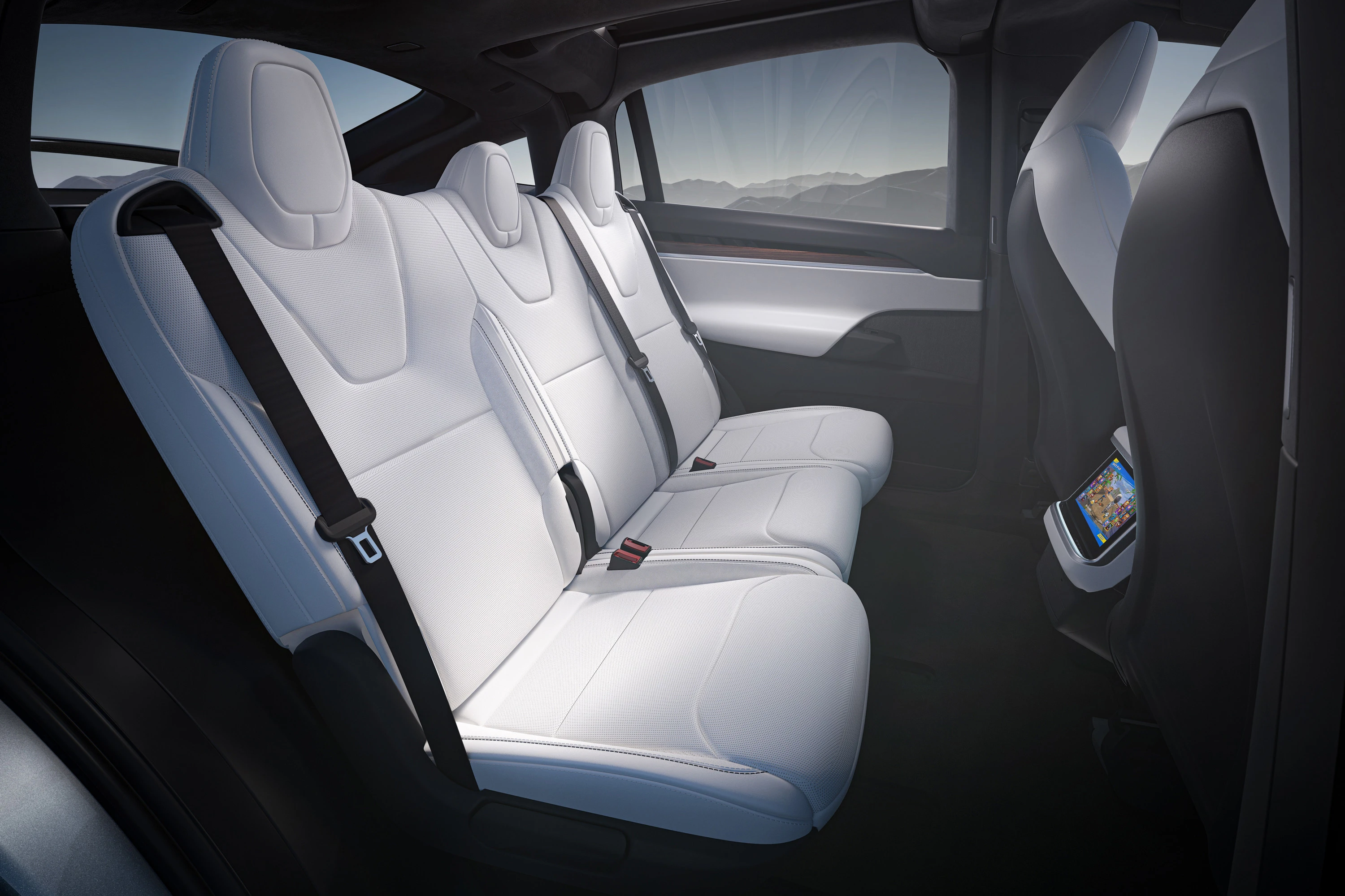 Tesla Model X Plaid secondrowseats view