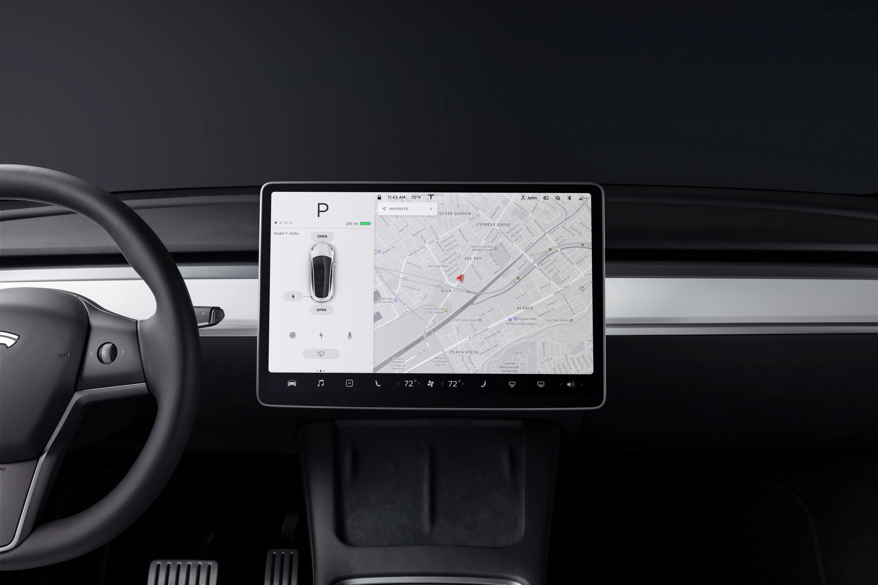 Tesla Model Y Long Range (GEN1) screens view
