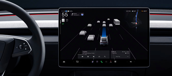 Tesla Model Y Long Range RWD screens view