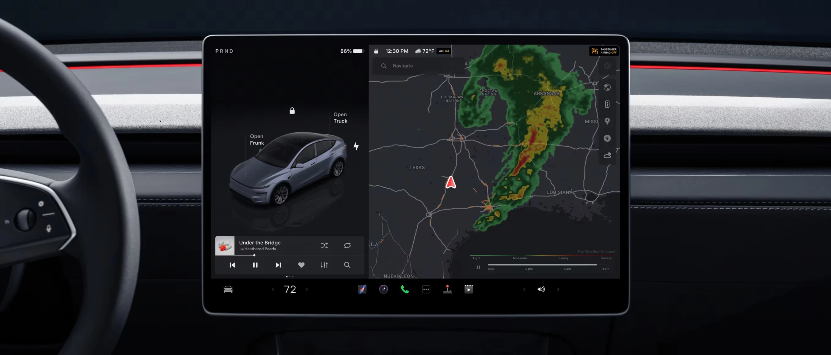 Tesla Model Y Premium AWD screens view