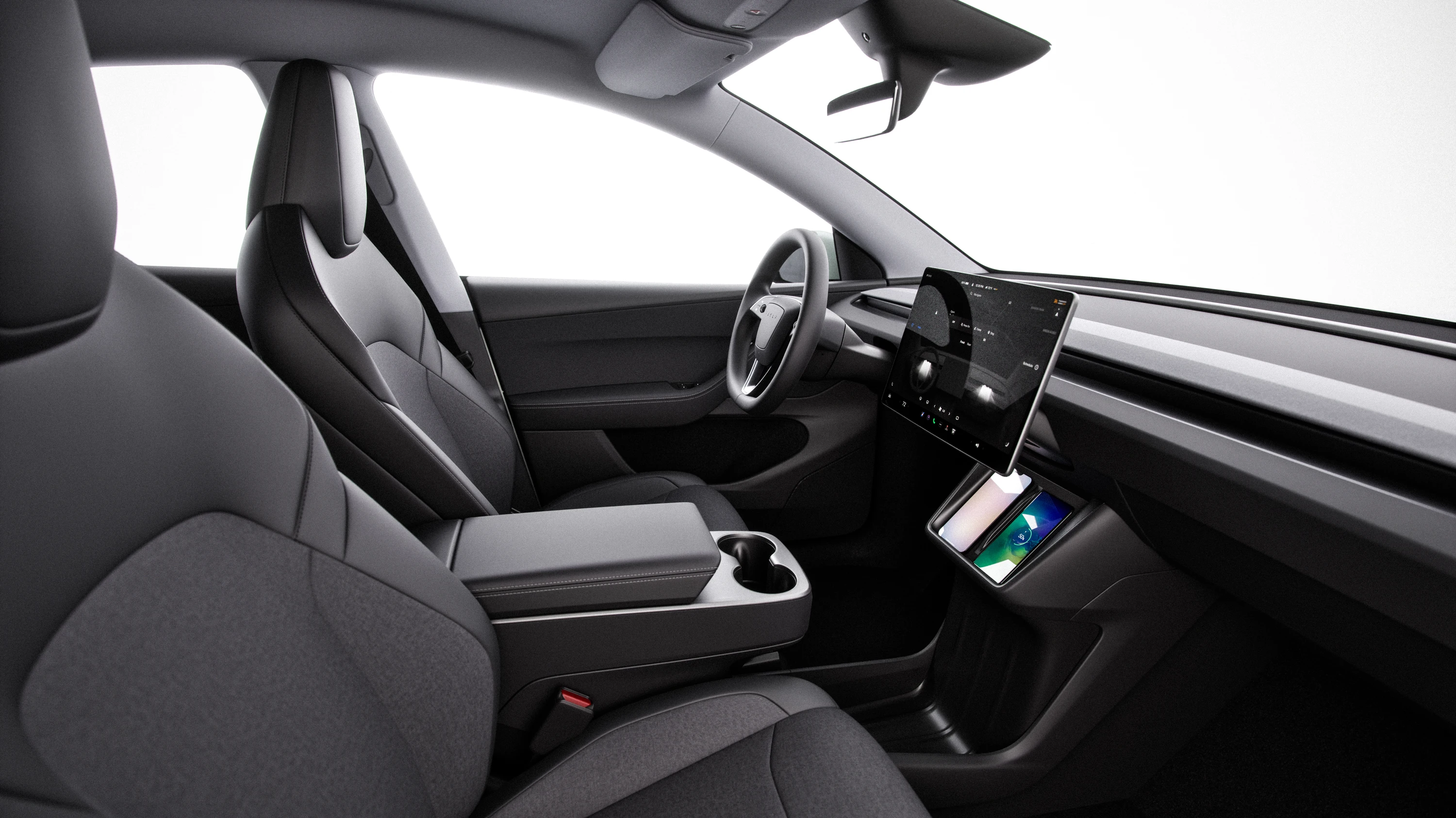 Tesla Model Y Standard Long Range RWD frontseats view