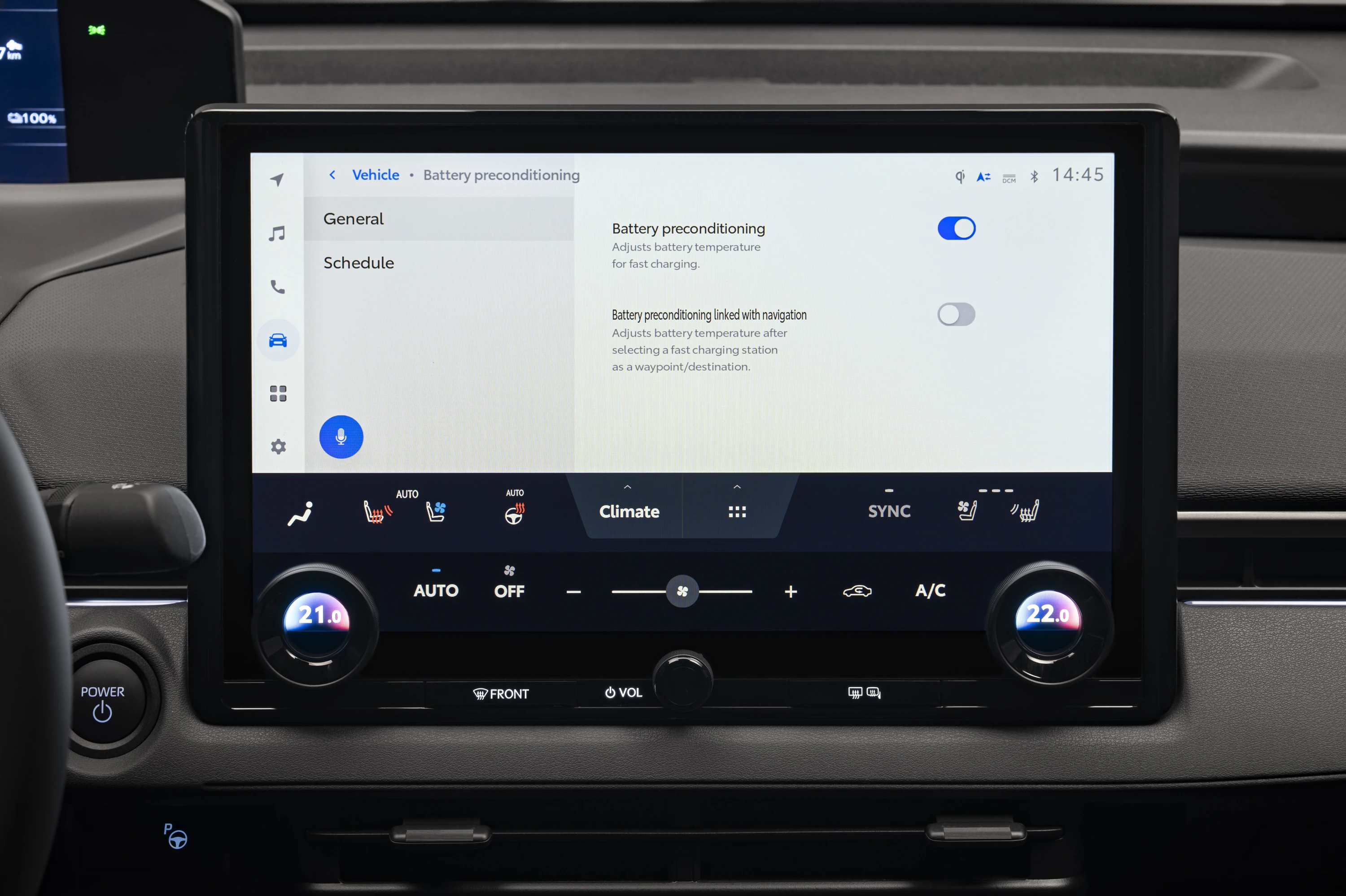 Toyota bZ4x AWD screens view