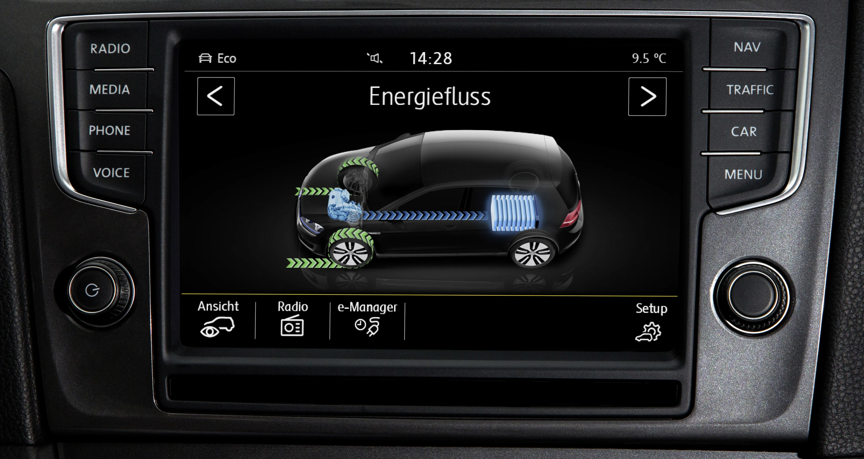 Volkswagen e-Golf 24.2 kWh screens view