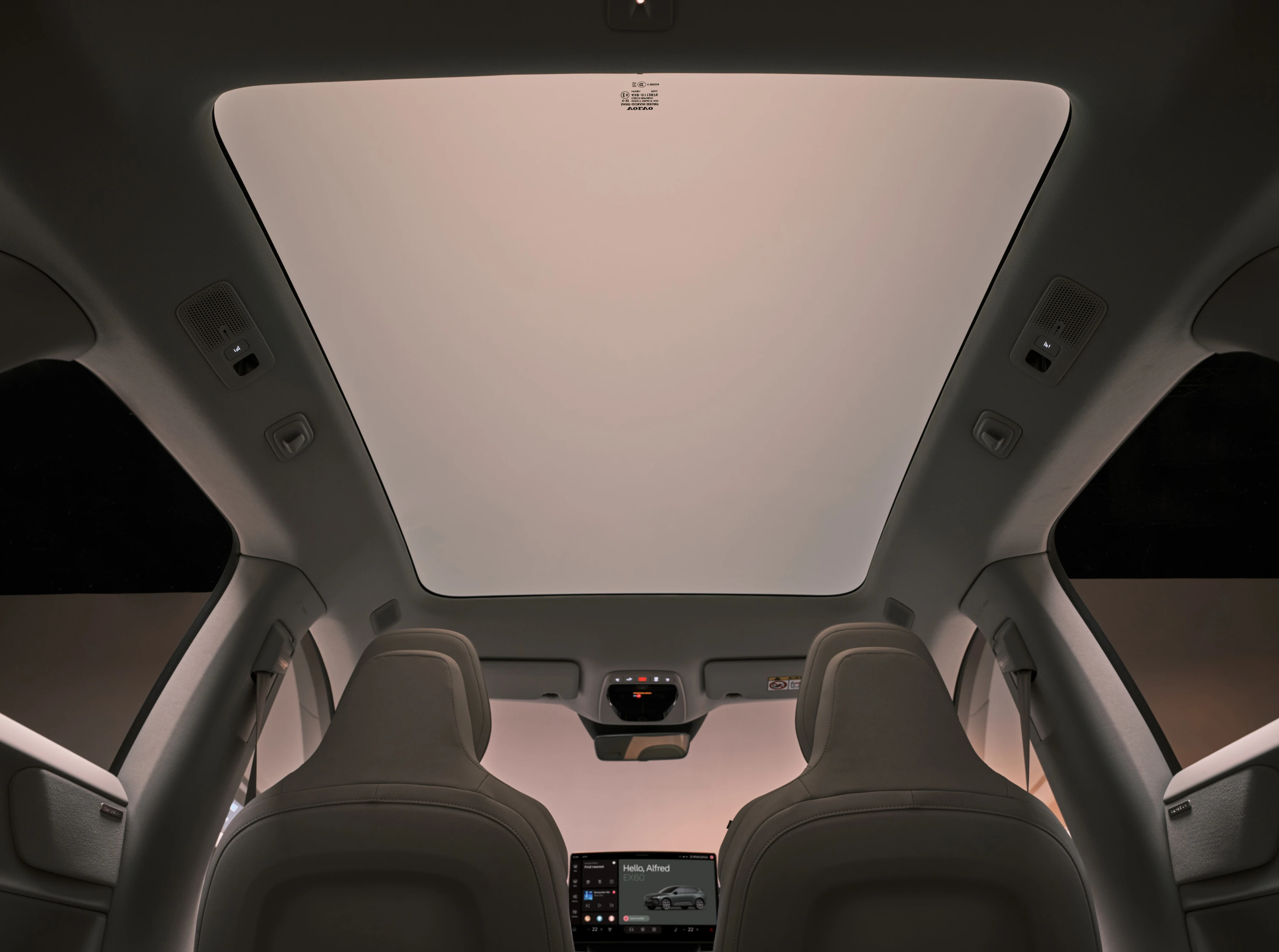 Volvo EX60 P12 AWD Electric roof view