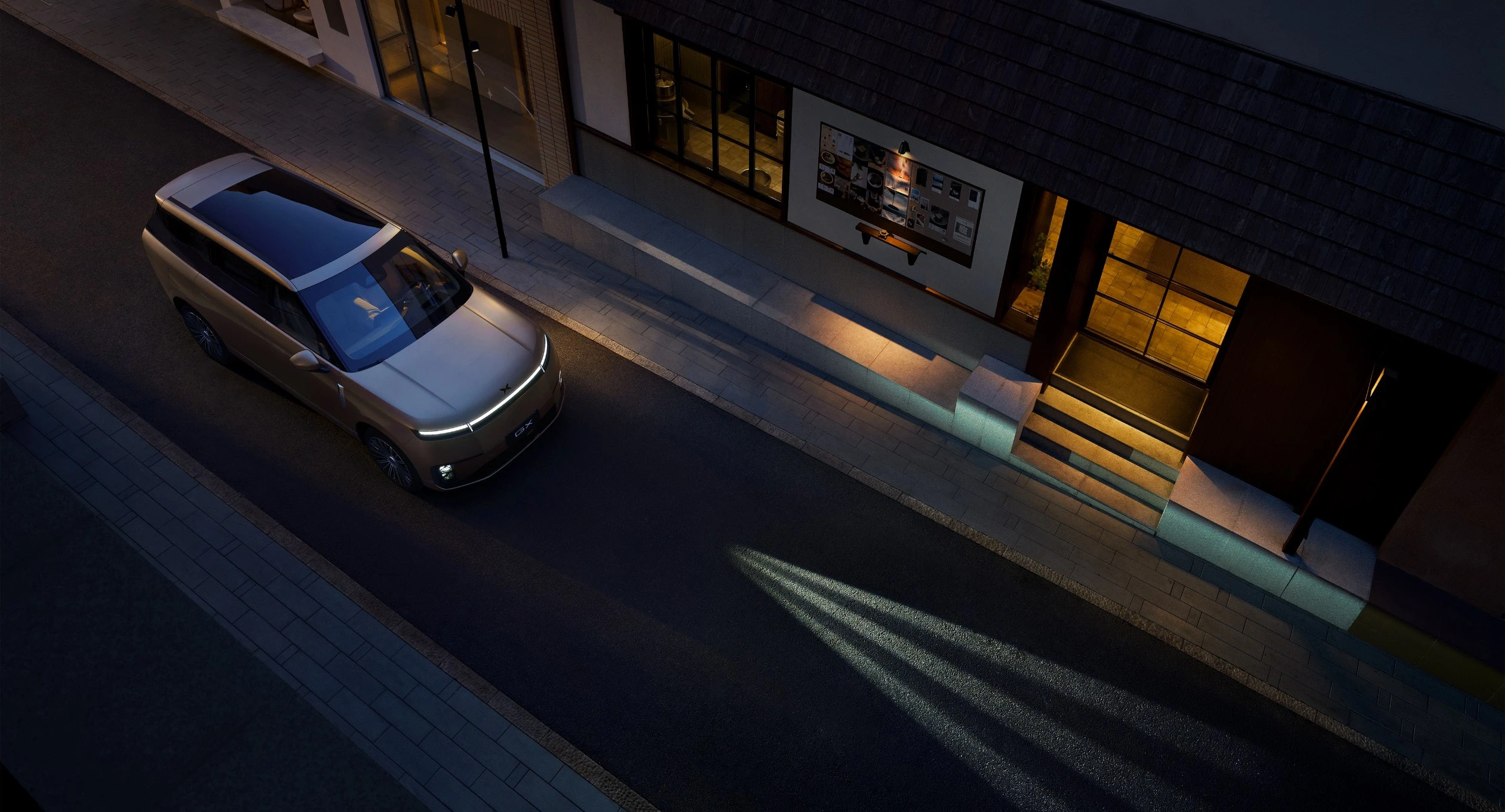XPENG GX 110 kWh AWD headlights view