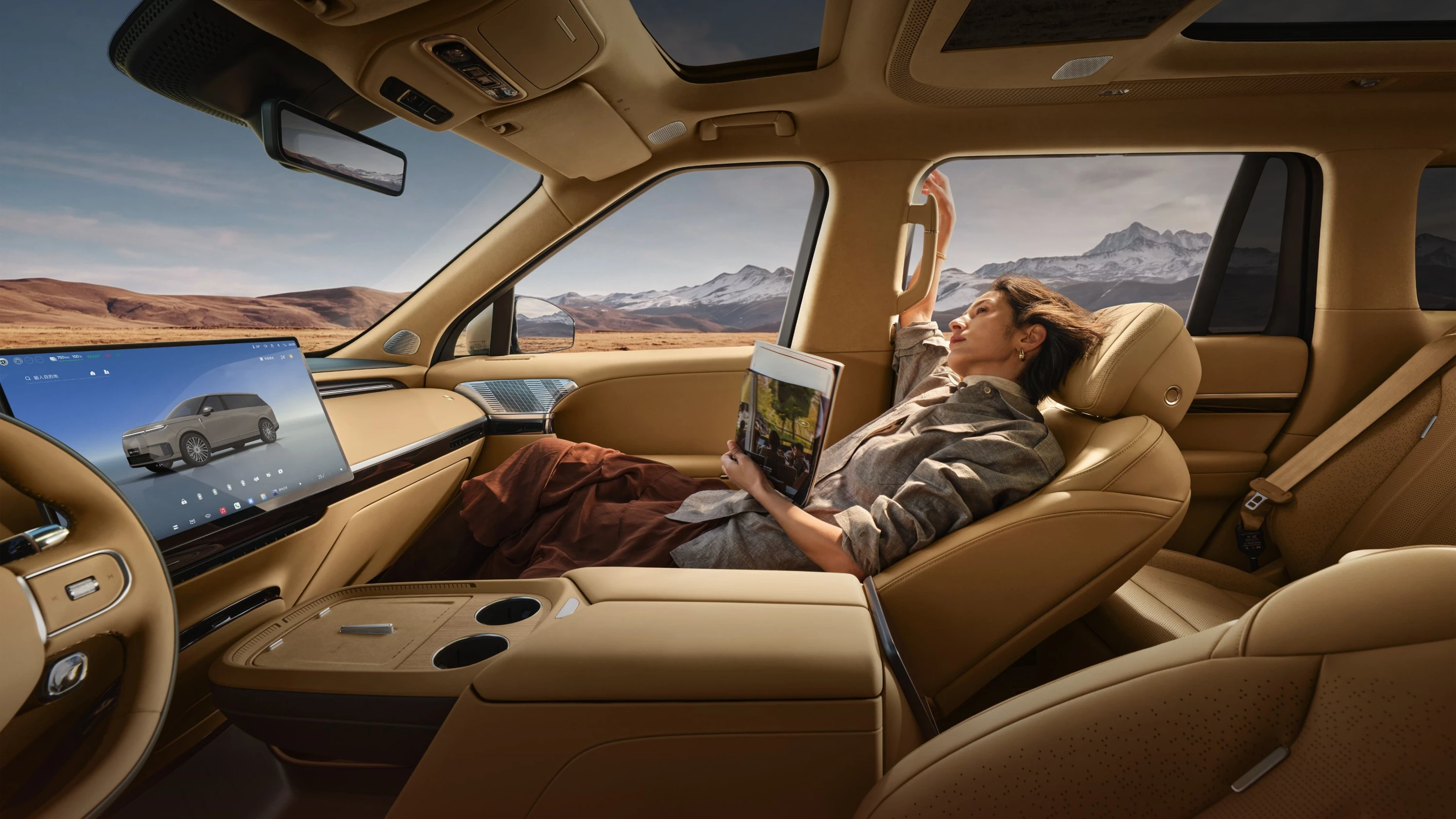 XPENG GX 110 kWh AWD frontseats view