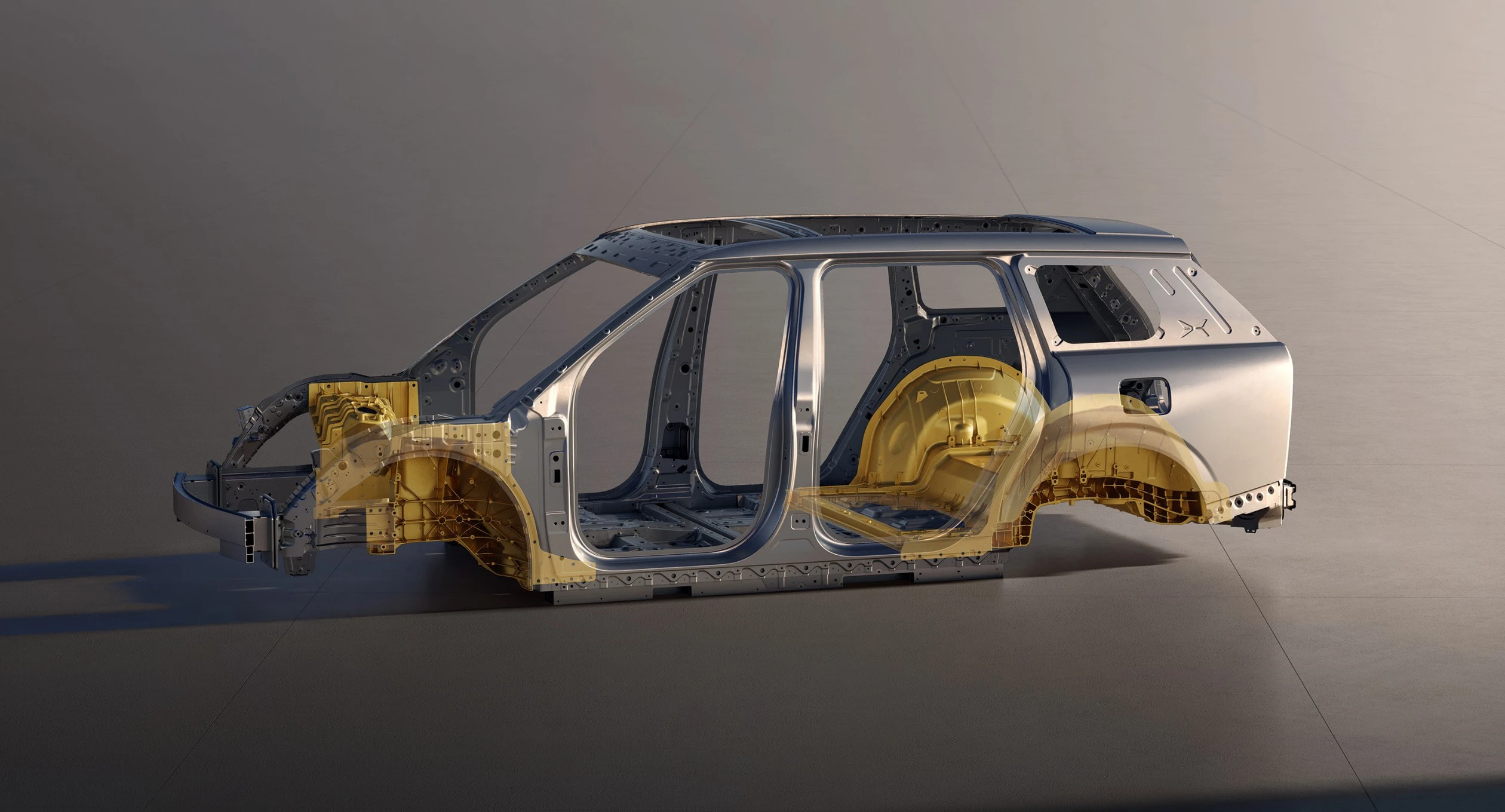 XPENG GX 110 kWh AWD chassis view
