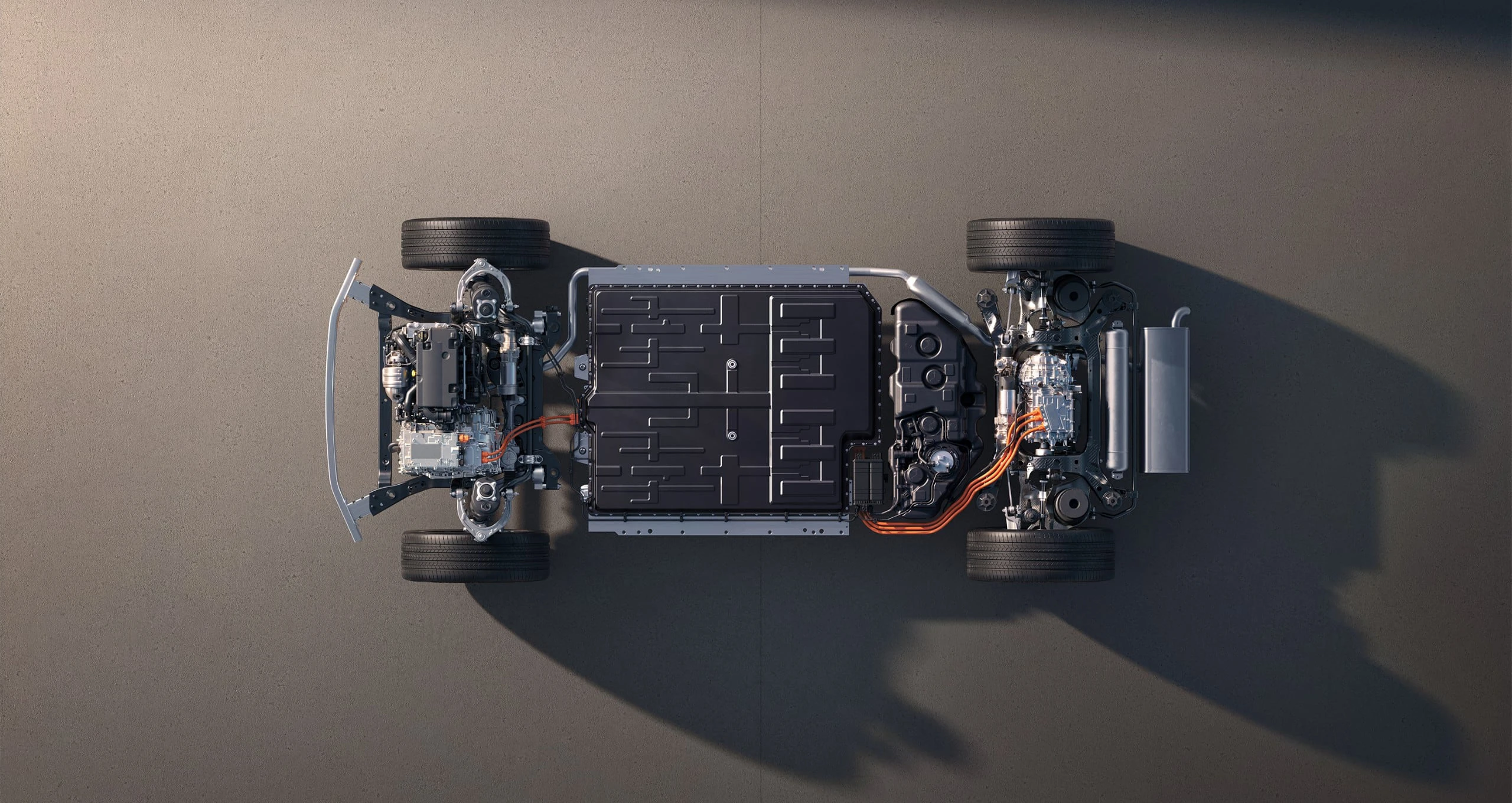 XPENG GX 110 kWh AWD chassis view