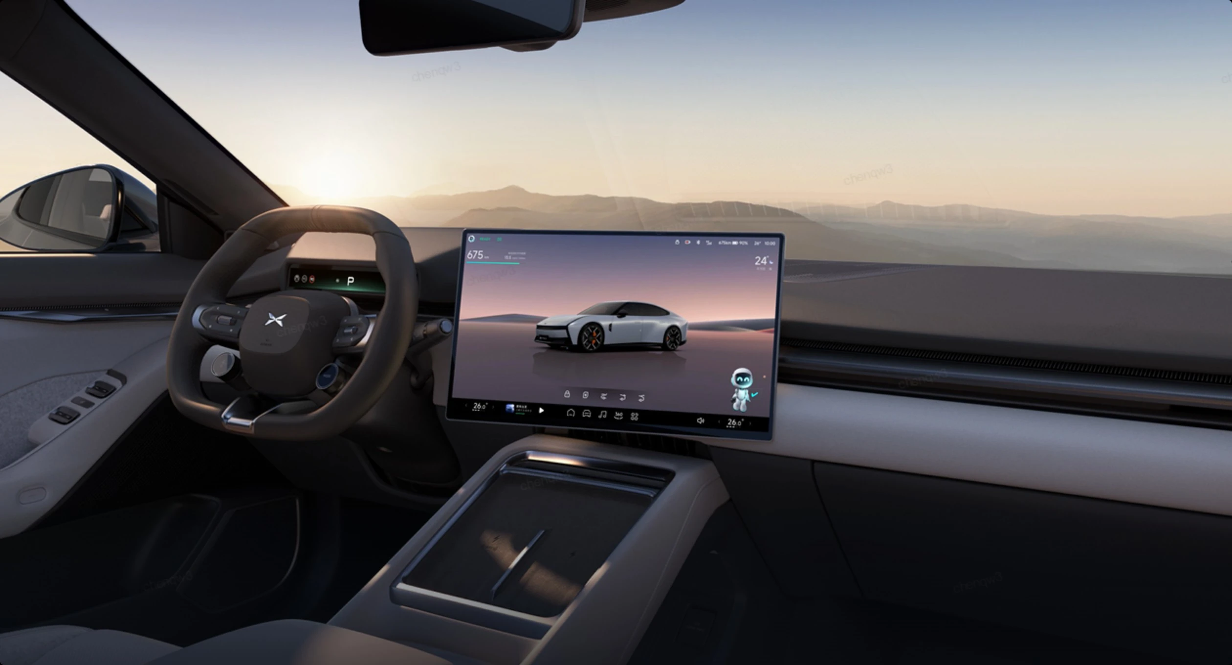 XPENG P7 750 AWD Performance screens view