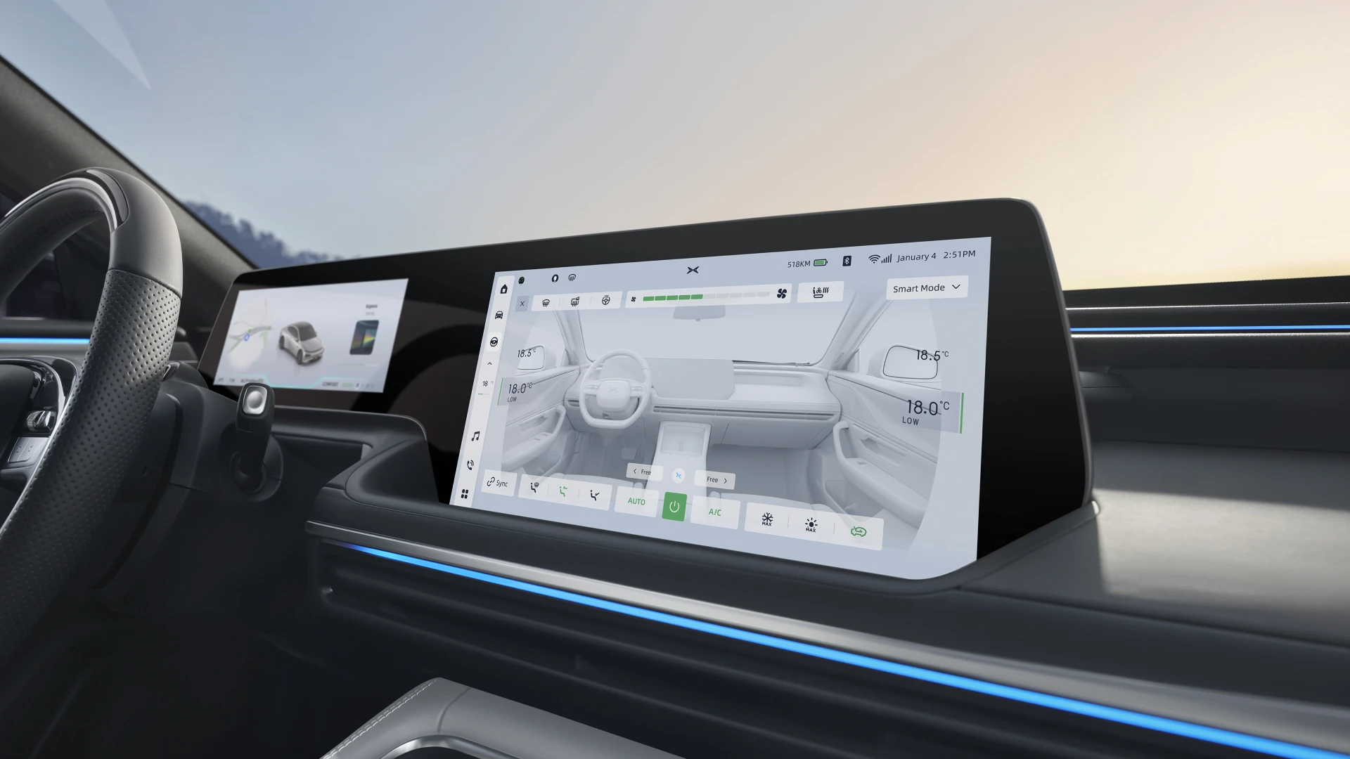 XPENG P7i 610 AWD screens view